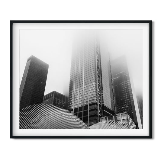 World Trade Center in foggy morning 2018