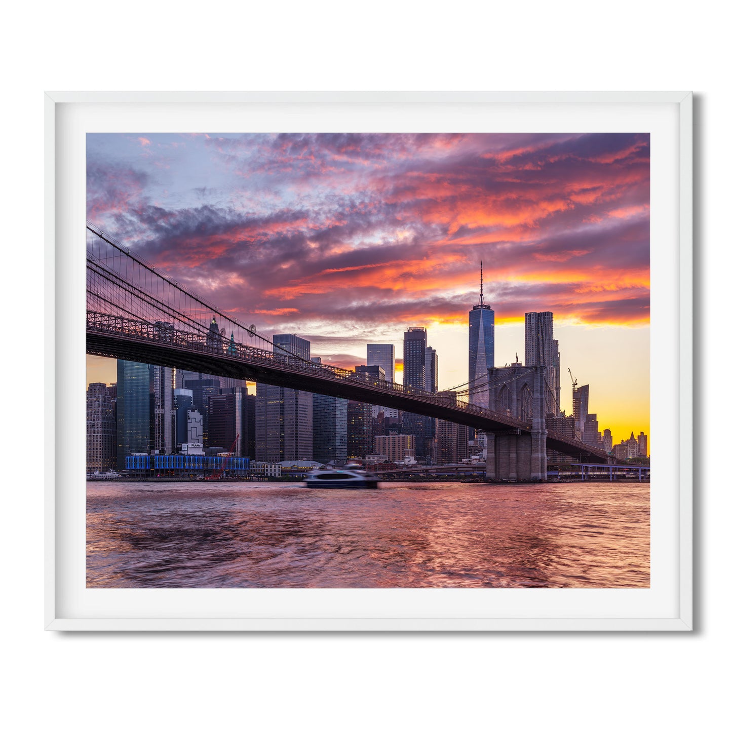 Lower Manhattan and Brooklyn Bridge at sunset 2022