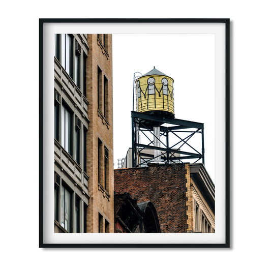 Water Tower painted by STIK in Midtown Manhattan 2023